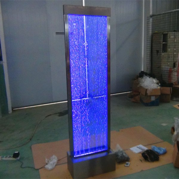 Floor standing water bubble wall with RGB led light , water feature bubble wall screen