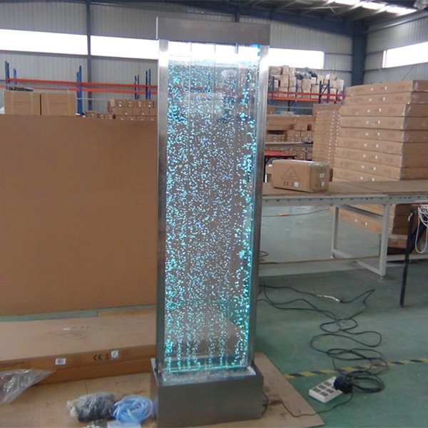 Floor standing water bubble wall with RGB led light , water feature bubble wall screen