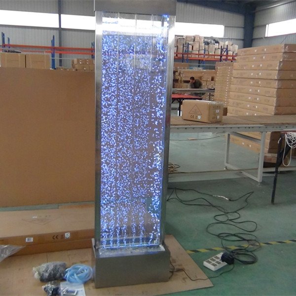 Floor standing water bubble wall with RGB led light , water feature bubble wall screen