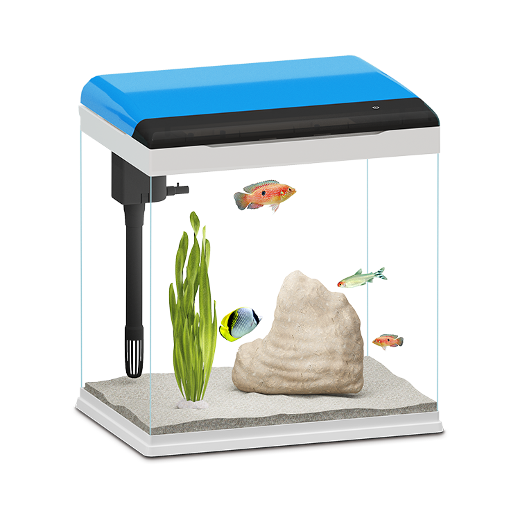High quality Smart Aquarium Accessories lass LED Lighting Desktop Aquarium mini Starter Kit Fish Tank with Lid Filter Pump