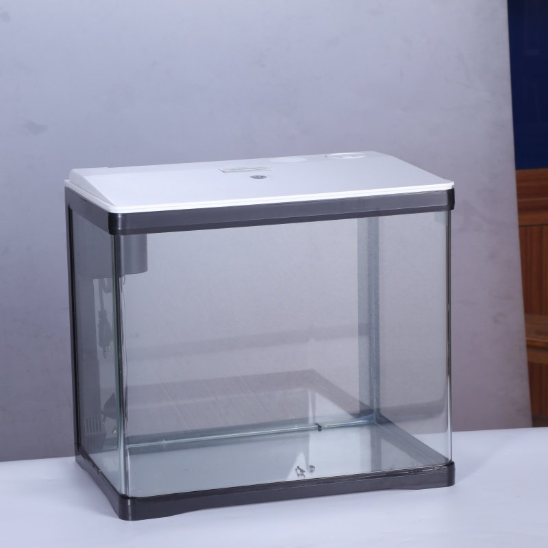 wholesale custom DG series touch switch LED light covered Integrated aquarium fish one-piece curved glass fish tank
