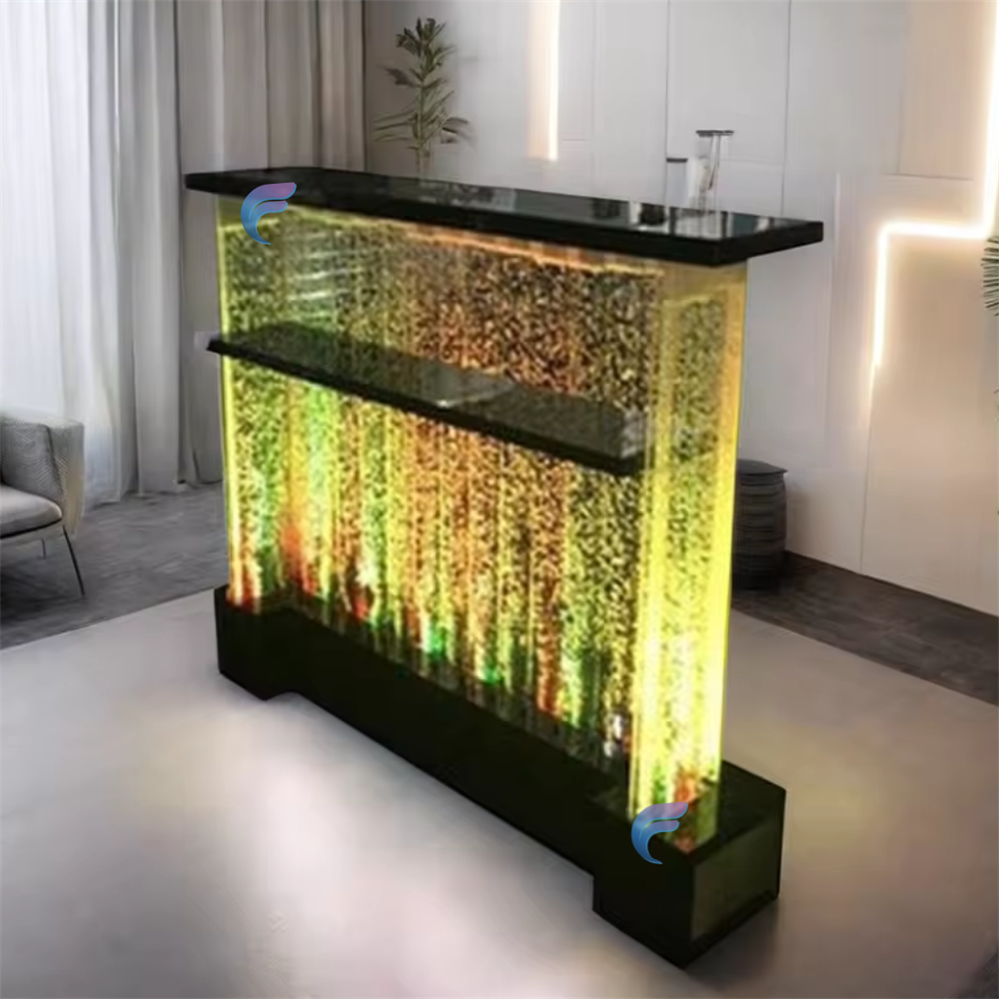 Night club furniture table top led light aquarium bar table counter