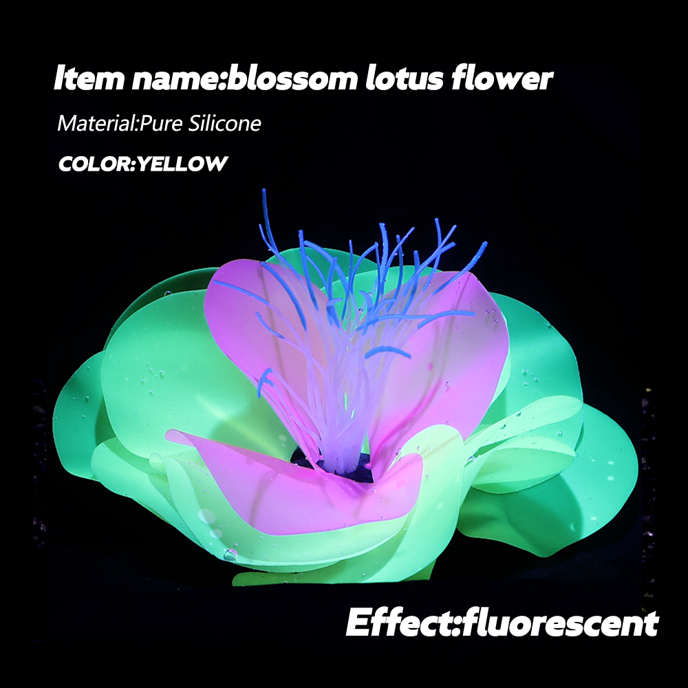 wholesales custom color Indoor Fish Tank Silicone Lotus Decoration Betta Fish Toys