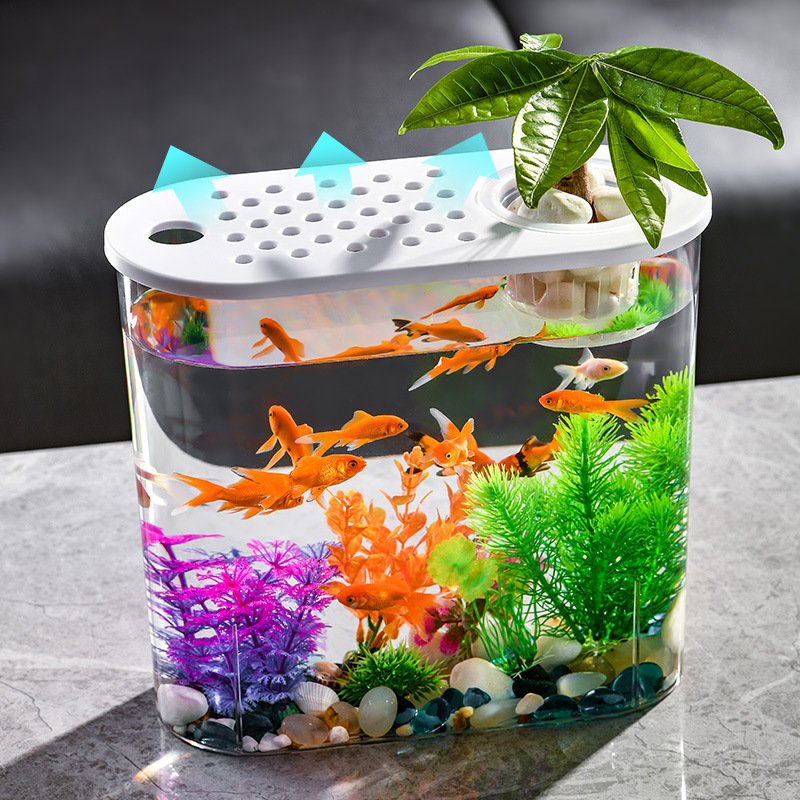 aquarium betta filter small fish tank accessories mini landscapes fish tank for home turtle tank