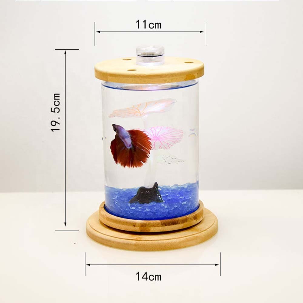 Products Plastic 6-Gallon AquaView 360 Aquarium Kit for Tropical Fish, Betta Fish with LED Lighting and Power Filter Clear
