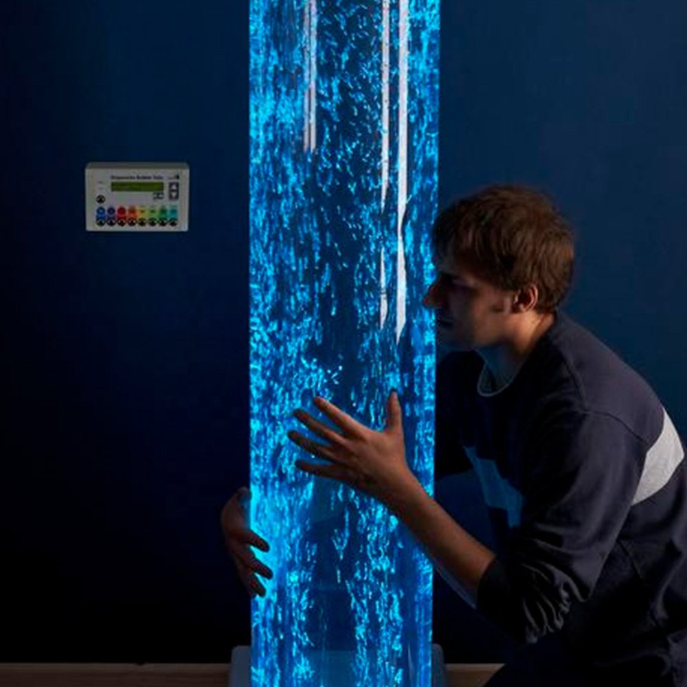 Interactive Sensory Aquarium Bubble Tube with Stainless Steel Safety Base