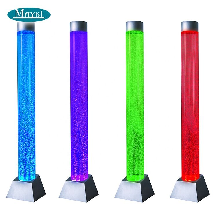 Interactive Sensory Aquarium Bubble Tube with Stainless Steel Safety Base
