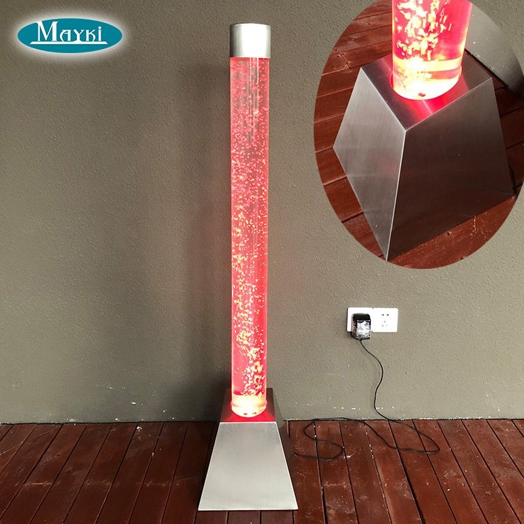 Interactive Sensory Aquarium Bubble Tube with Stainless Steel Safety Base