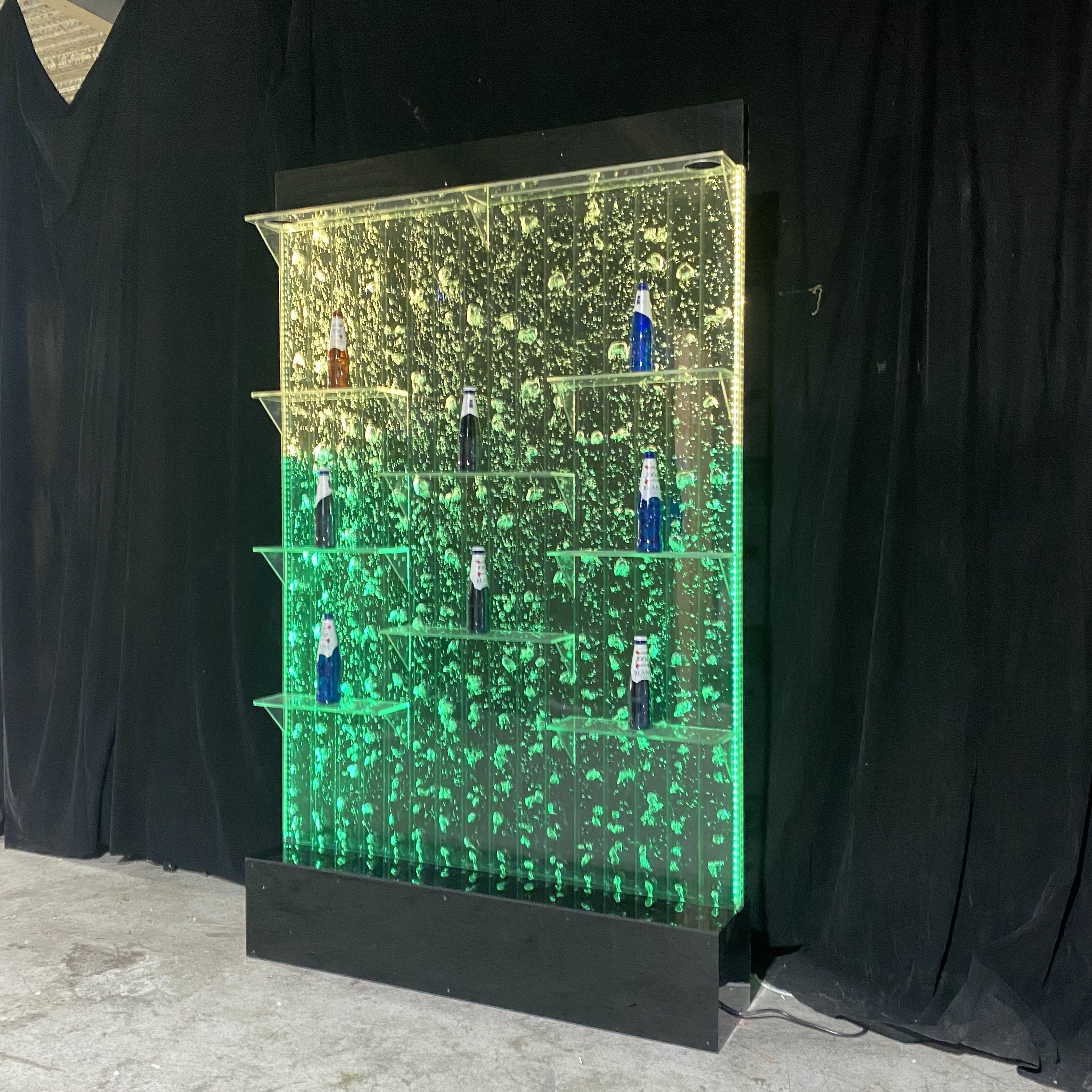Coastal Acrylic Aquarium Bubble Wall Water Panel LED Lighted Bar Shelf Movable Room Partition Screen Room Dividers