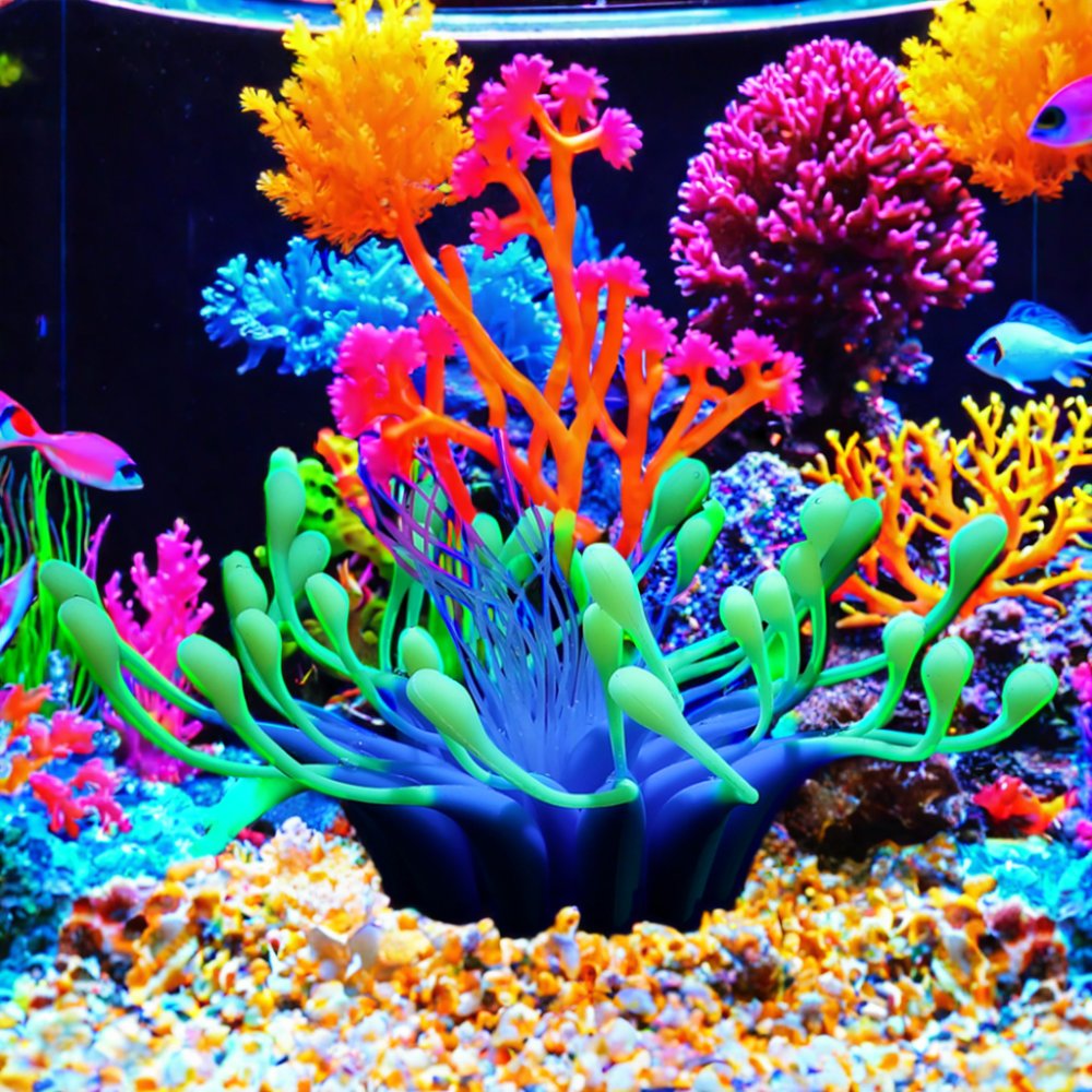 Simulated Aquatic Plant Artificial Aquarium Decor Plastic Fish Tank Ornamental Grass & Flowers for Indoor & Outdoor