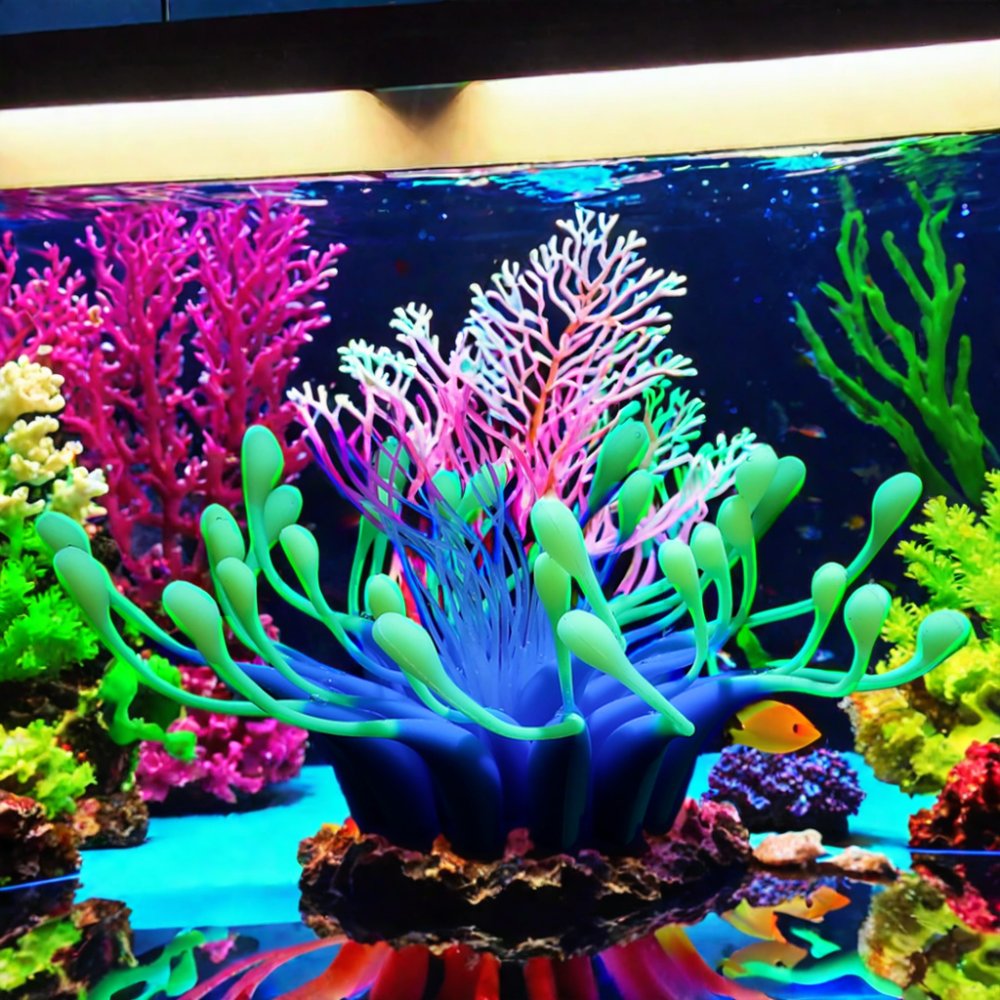 Simulated Aquatic Plant Artificial Aquarium Decor Plastic Fish Tank Ornamental Grass & Flowers for Indoor & Outdoor