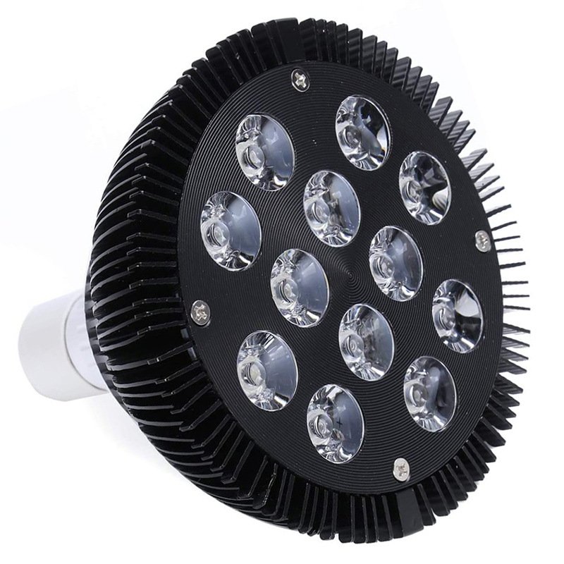 NEW E27 LED Aquarium Lights Bulb 18/54W Full Spectrum Fish Lamp PAR38 SPOT Saltwater Coral Reef 2024 80 RGB Black Housing 2.5