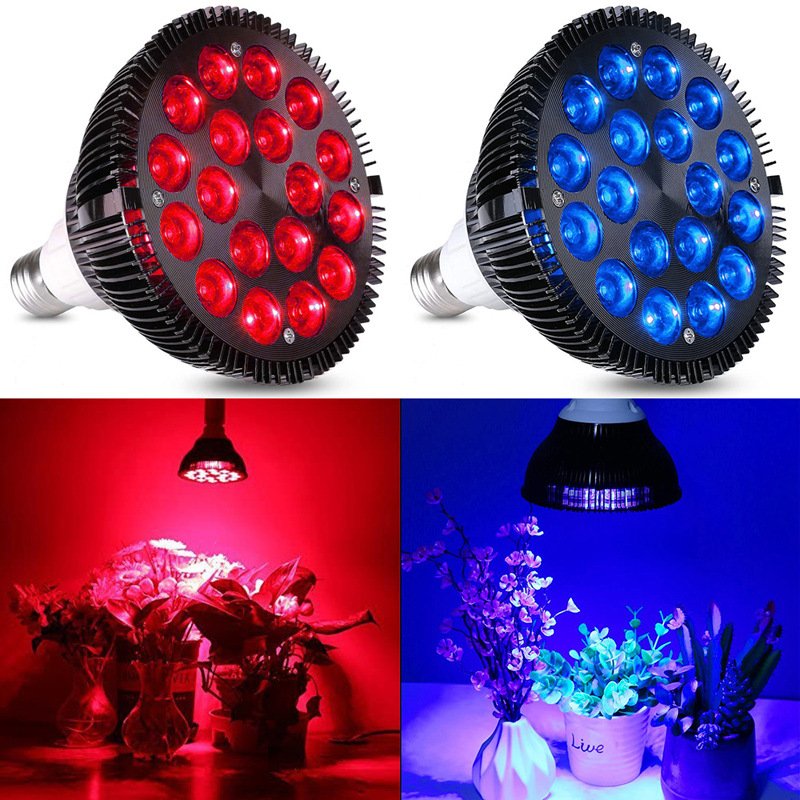 NEW E27 LED Aquarium Lights Bulb 18/54W Full Spectrum Fish Lamp PAR38 SPOT Saltwater Coral Reef 2024 80 RGB Black Housing 2.5