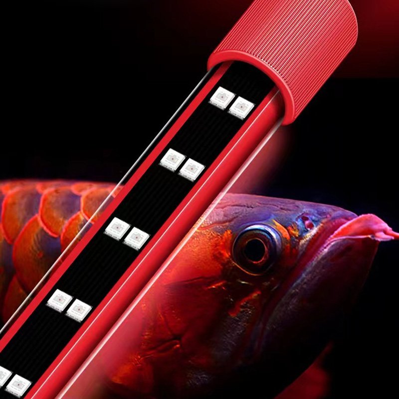 New upgrade RGB Submersible aquarium light 120cm fish tank with 11 colors option Red Dragon koi guppy lamp for arowana light