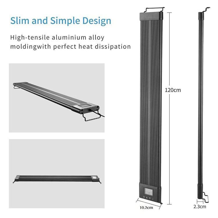 Aluminum Alloy Shell New Led Full Spectrum Aquarium Light With Extendable Brackets External Controller Fish Tank Lighting Lamp
