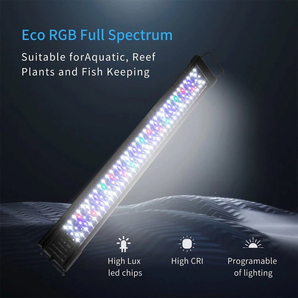 Aluminum Alloy Shell New Led Full Spectrum Aquarium Light With Extendable Brackets External Controller Fish Tank Lighting Lamp