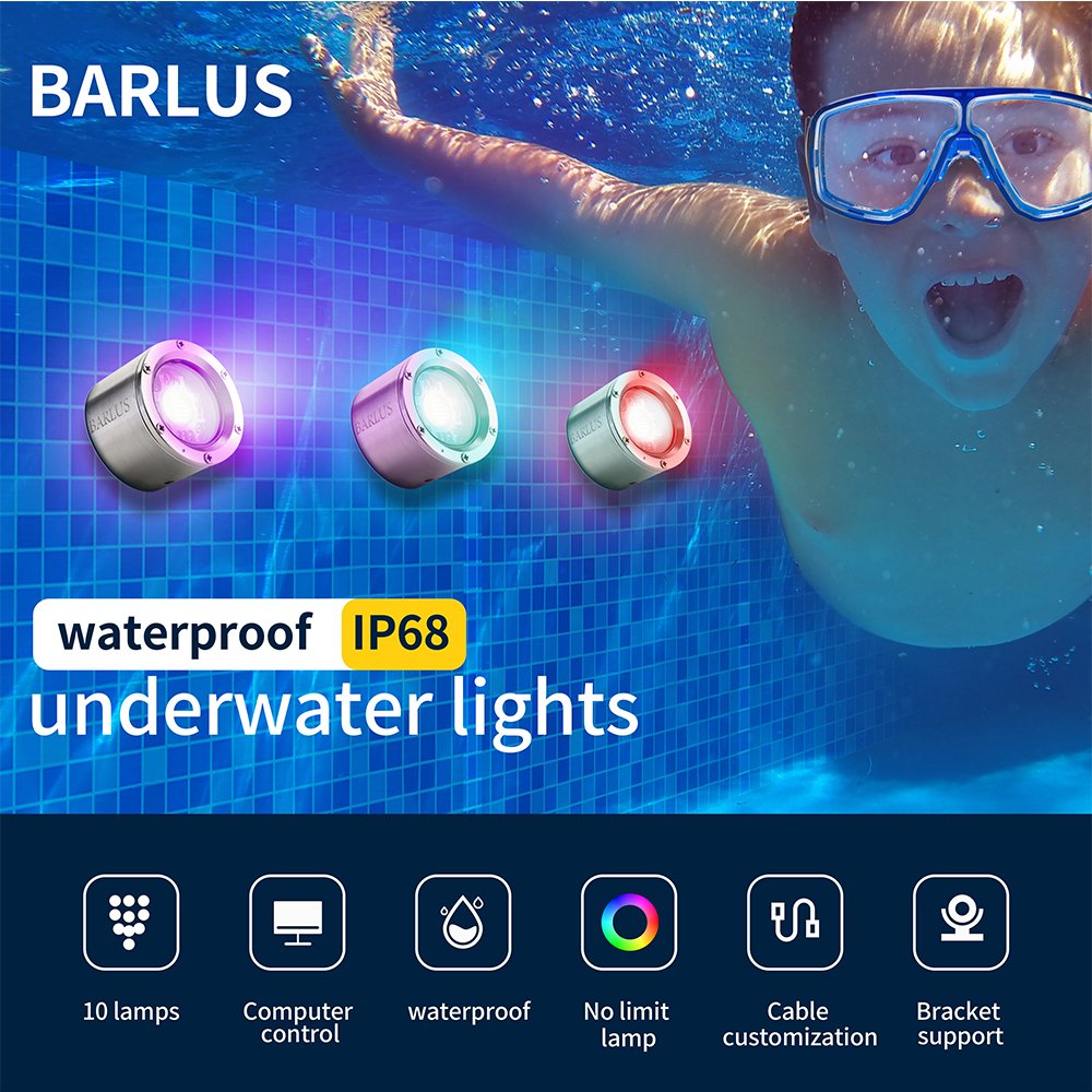 BARLUS IP68 Underwater lighting special lighting for the underwater replenishing swimming pool in the aquariums