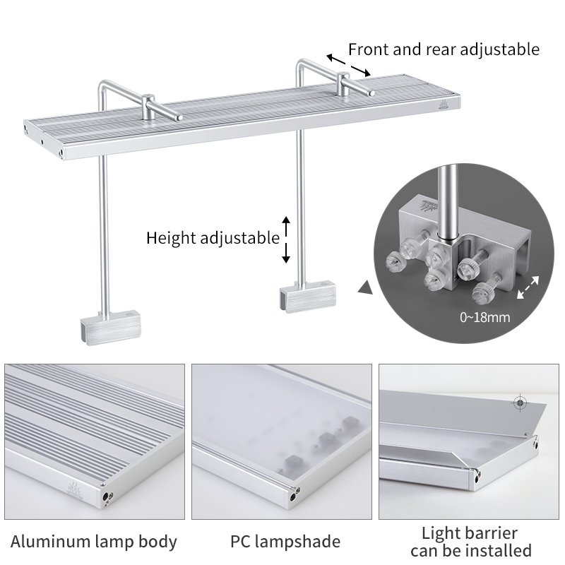 WEEKAQUA L900D Pro latest APP Blue tooth 3.0 control metal bracket height adjustable full spectrum LED aquarium lamp