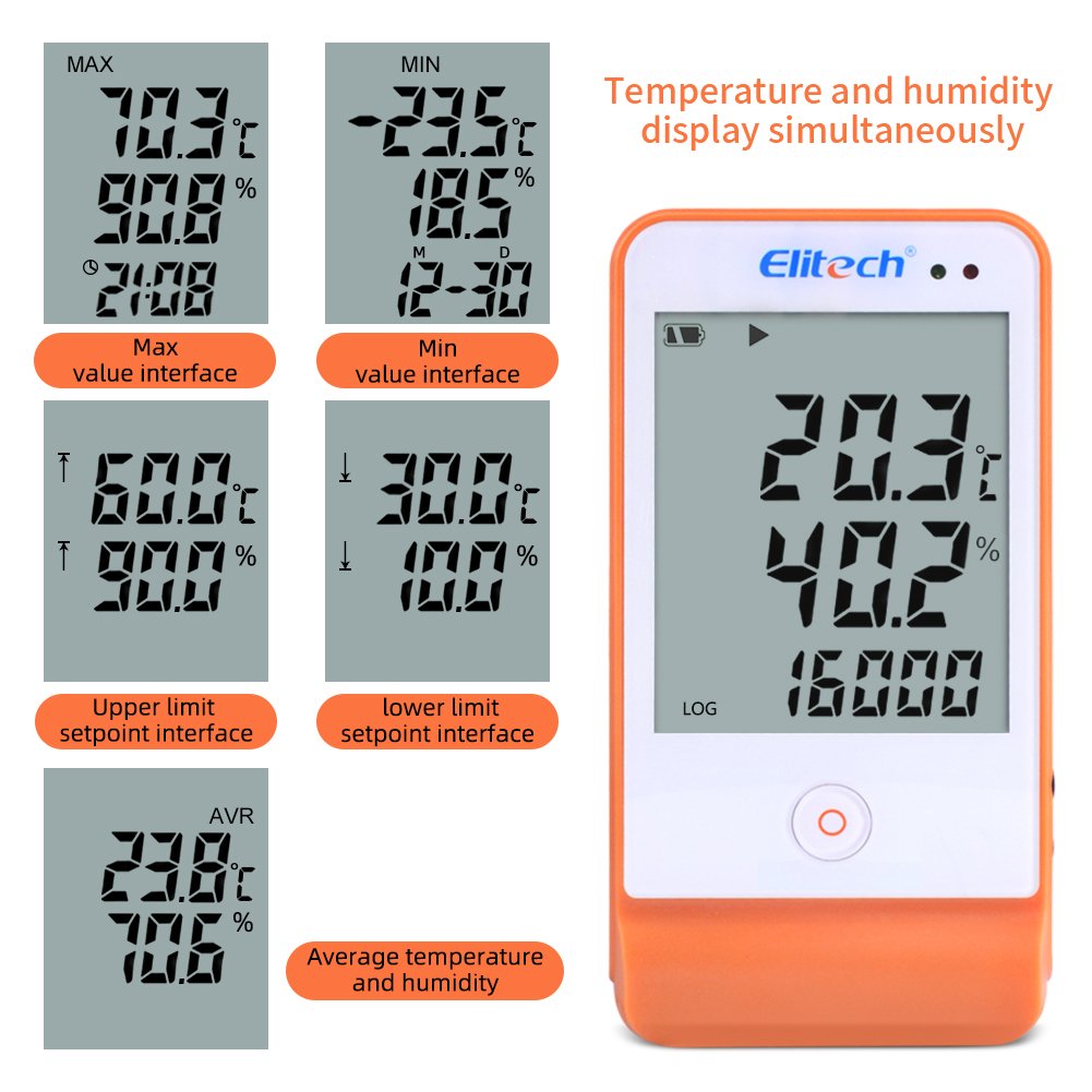 GSP-6 Digital USB Temperature Humidity Data Logger Built-in NTC Sensor High Precision Thermometer Data Logger