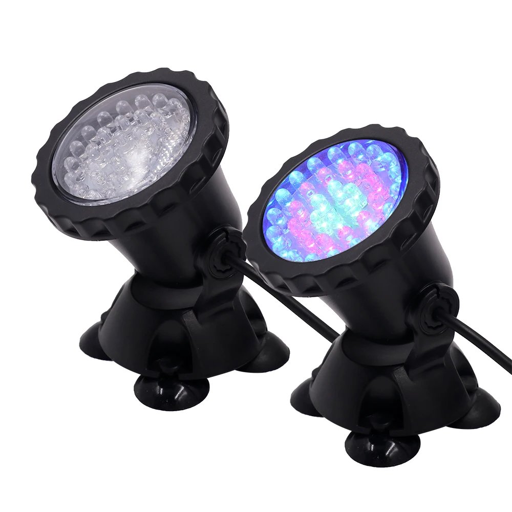 Waterproof RGB LED Underwater Light 36leds Swimming Pool Fountains Pond Water Garden Aquarium Underwater Spot Light Lamp