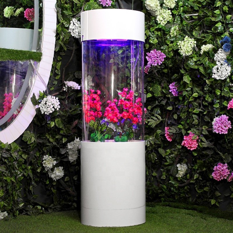 Round Aquarium cylindrical fish tank Acrylic Aquarium indoor artificial cylinder acrylic fish aquarium