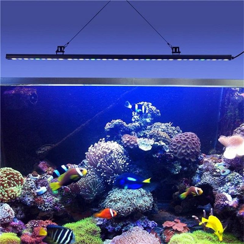 2023 New Thick Aluminum Aquatic Coral Reef Tank Light Seawater Marine IP65 Waterproof LED Full Spectrum Aquarium Light