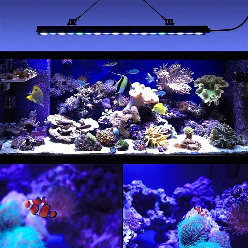 2023 New Thick Aluminum Aquatic Coral Reef Tank Light Seawater Marine IP65 Waterproof LED Full Spectrum Aquarium Light