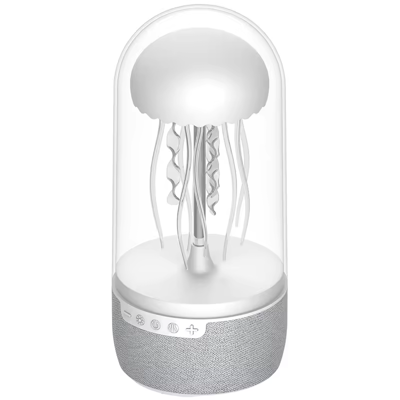New White Noise LED Jellyfish Aquarium Night Light 7-Color Changing with 4 Light Mode Jellyfish Lamp Bluetooth Speaker