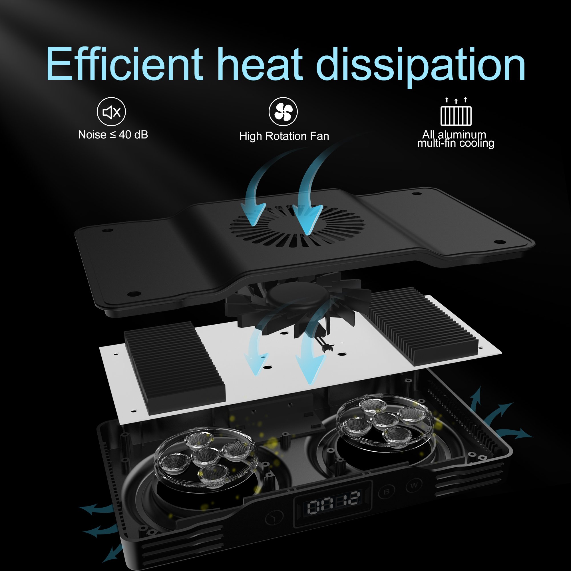 New Style CTLite Sunrise Sunset Touch Control IP65 Smart Cool Fan 35W LED Aquarium Light For Coral Reef Tank with Dimmer Timer