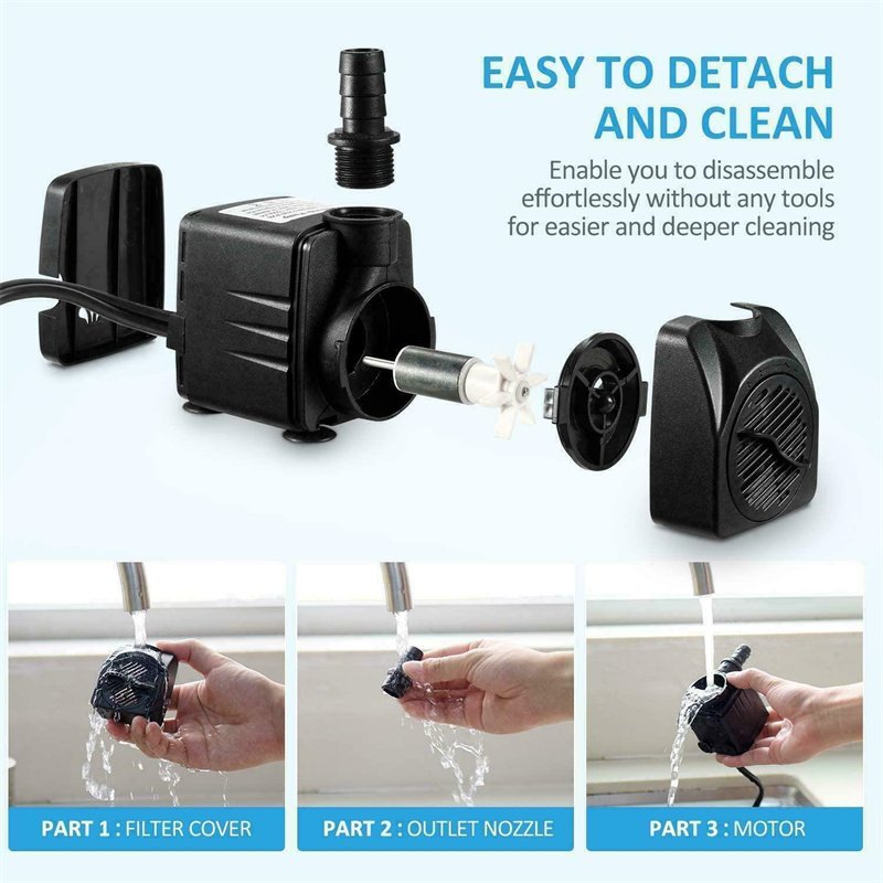 JUYANG Wholesale High Quality Aquarium Submersible Fountain Water Pump Adjustable Mini Fountain Pump with Led Light