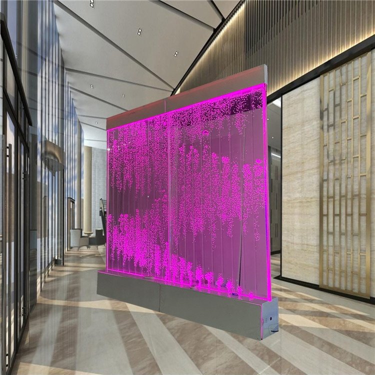 Customized programmable water bubble wall acrylic aquarium used for room divider