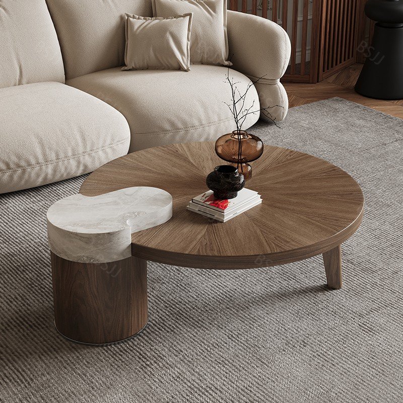 Italian Style Minimalist Tea Table Light Luxury Modern Retro Premium Premium Living Room Household Size round Special-Shaped