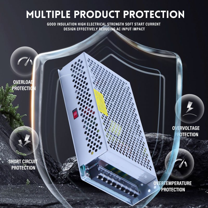 Plug and Play MWEL S-200-24 200W 24V 8.3A Aquarium Lighting System Power SMPS switching to ac power supply