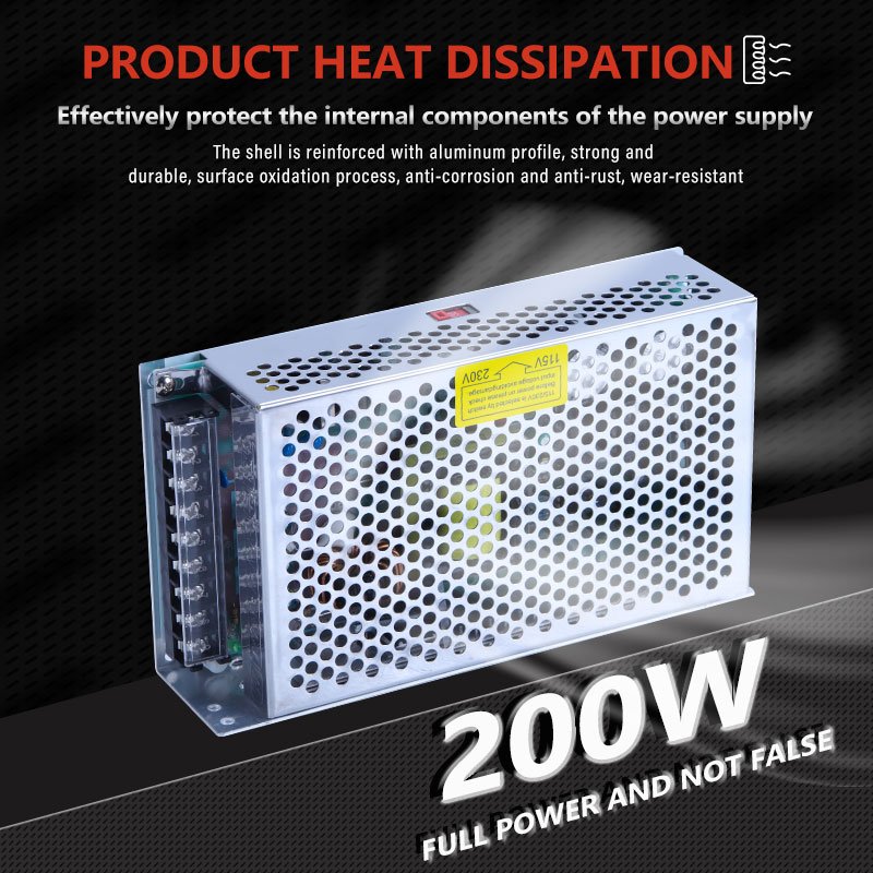 Plug and Play MWEL S-200-24 200W 24V 8.3A Aquarium Lighting System Power SMPS switching to ac power supply