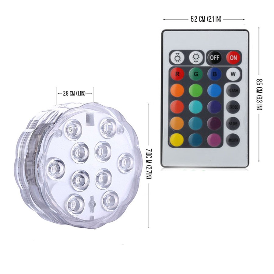 IP68 Waterproof Remote Controlled RGB LED Aquarium Light Battery Operated Underwater Night Lamp Aquarium Decoration