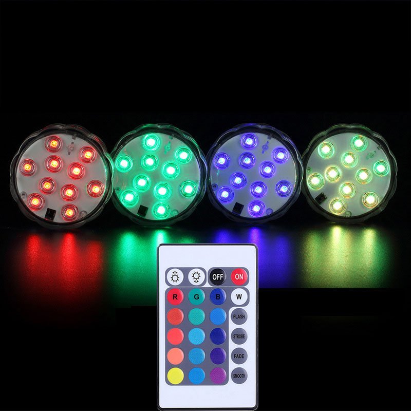IP68 Waterproof Remote Controlled RGB LED Aquarium Light Battery Operated Underwater Night Lamp Aquarium Decoration