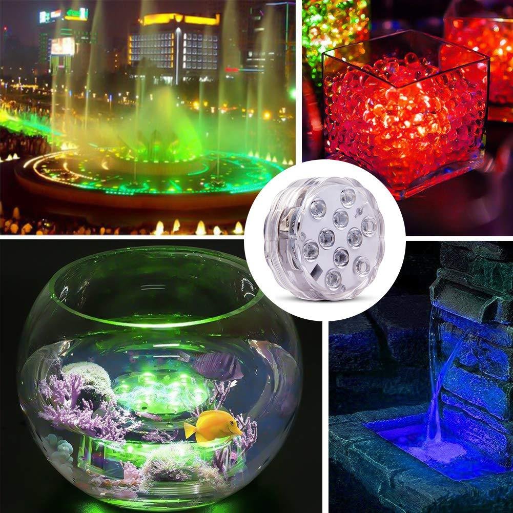 IP68 Waterproof Remote Controlled RGB LED Aquarium Light Battery Operated Underwater Night Lamp Aquarium Decoration