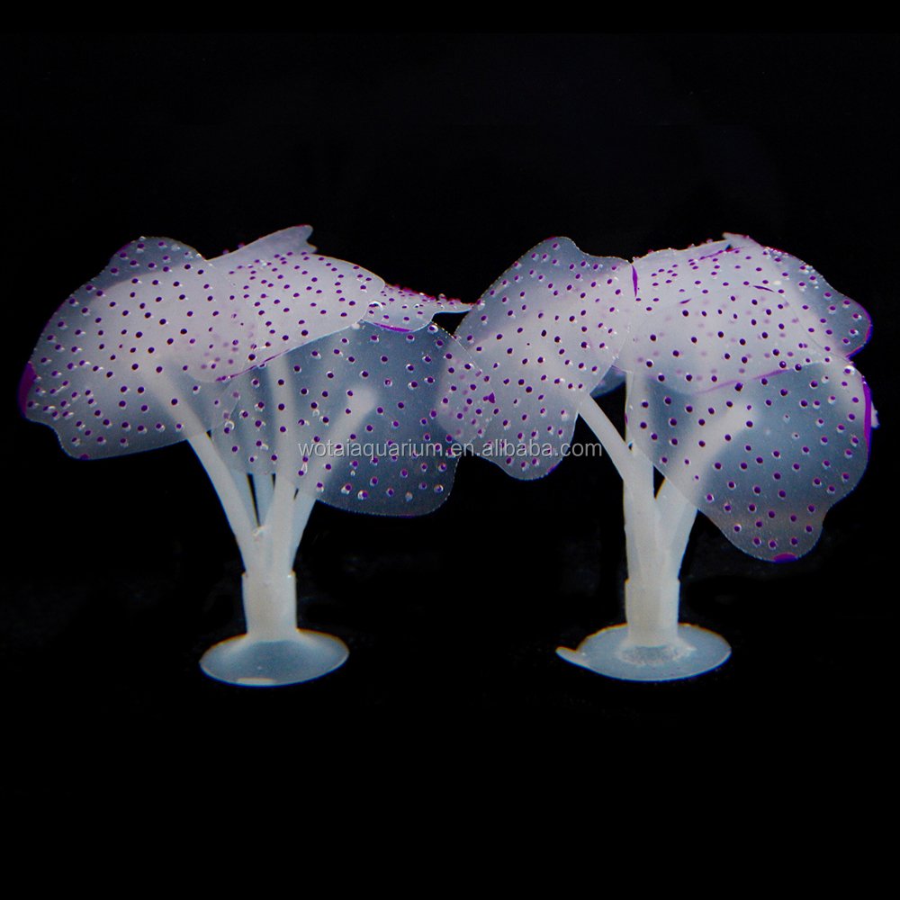 Artificial Aquatic Coral - Fish Tank Decor Aquarium Decoration Ornament Glowing Effect silicone - Starlight Feather Coral Pink