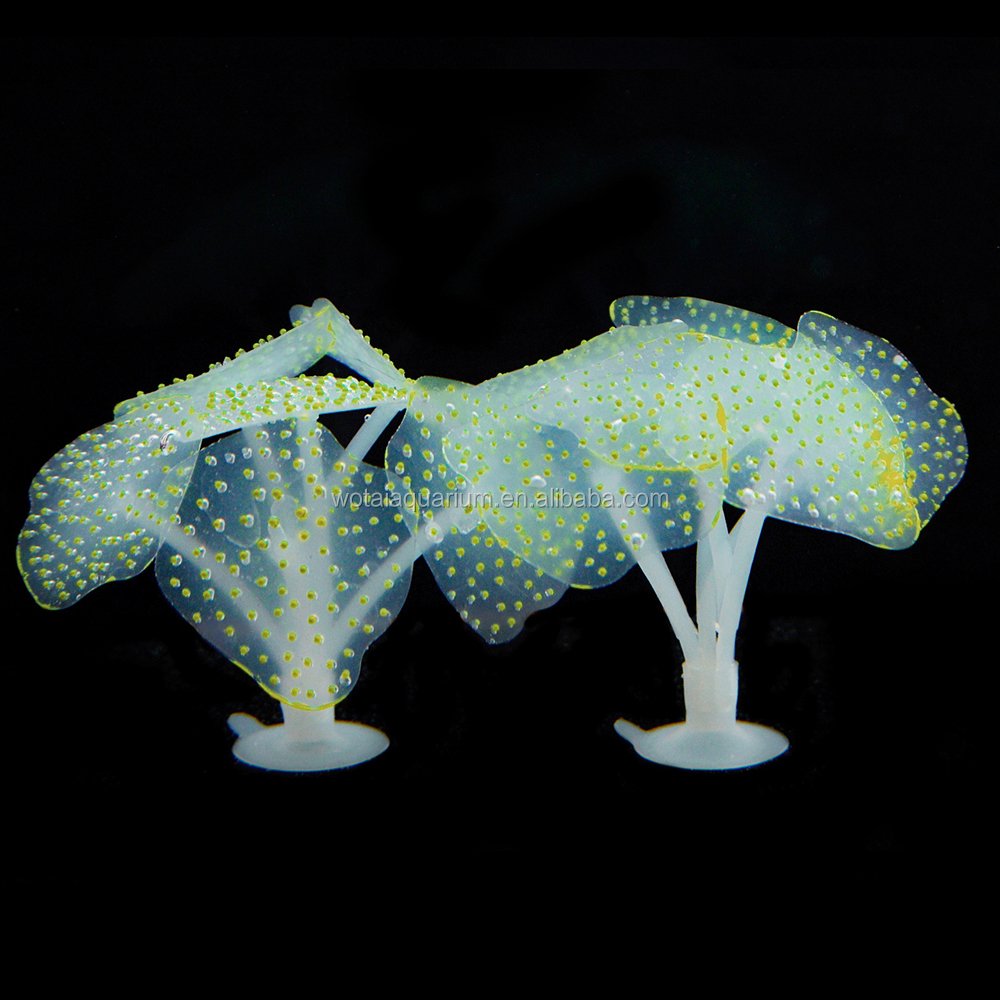 Artificial Aquatic Coral - Fish Tank Decor Aquarium Decoration Ornament Glowing Effect silicone - Starlight Feather Coral Pink
