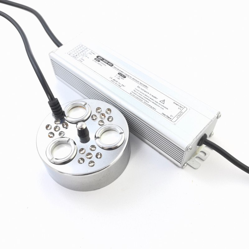 Hot Sale 3 heads plastic Industrial Ultrasonic Humidifier Fogger Mist Maker with Led Lights for Garden Pond Landscape
