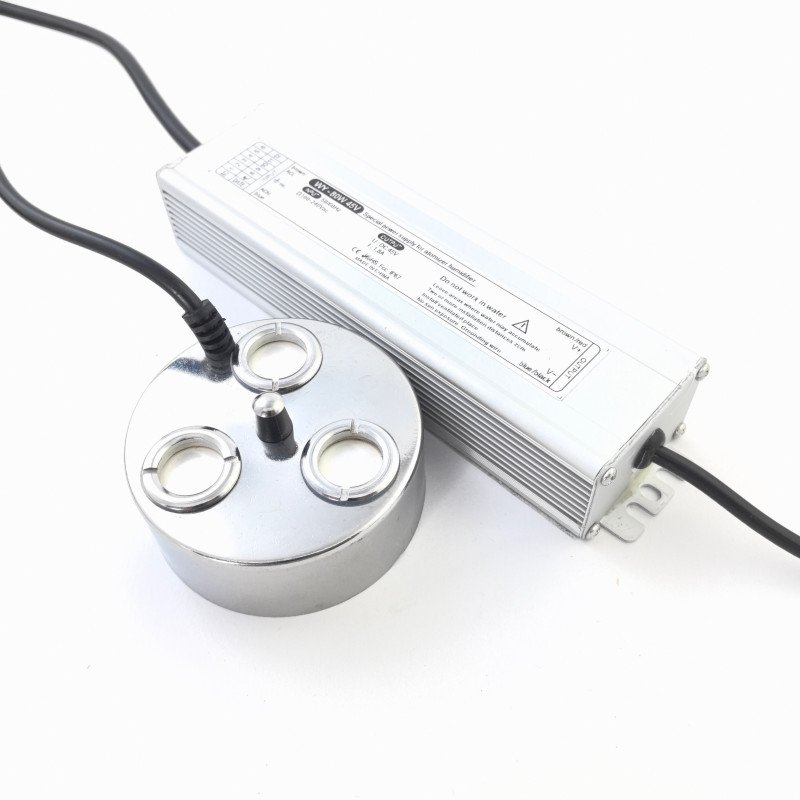 Hot Sale 3 heads plastic Industrial Ultrasonic Humidifier Fogger Mist Maker with Led Lights for Garden Pond Landscape