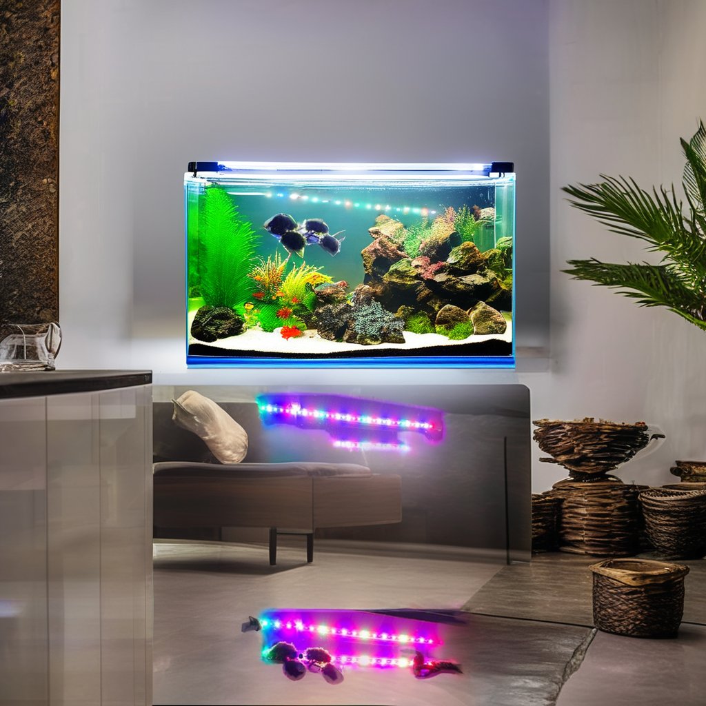 172125 RGB LED Aquarium Lamp Plastic Aluminum Waterproof LED Tube light 12V 60-80CM Fish Tank Lighting tube