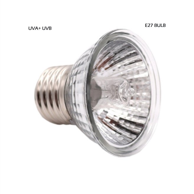 Reptile Heat Lamp with 25W E27 UVA+UVB Basking Light, Heat Spotlight Holder Clamp Lamp Fixture with 360 Rotating Neck for Lizar