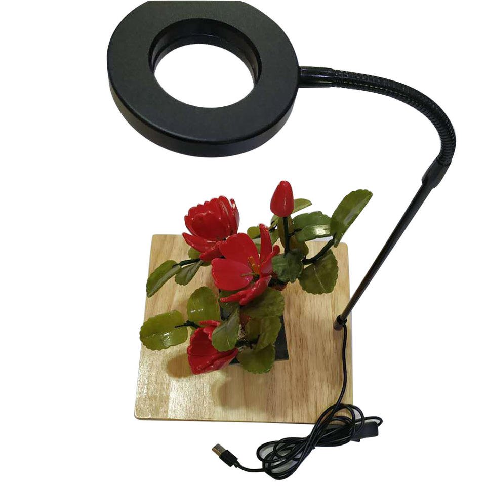USB Aquarium Micro Landscape illumination Lamp LED Fish Tank Light With Wooden Base