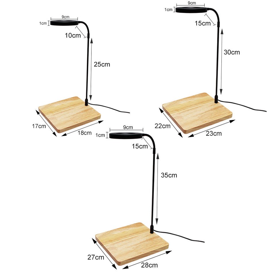 USB Aquarium Micro Landscape illumination Lamp LED Fish Tank Light With Wooden Base