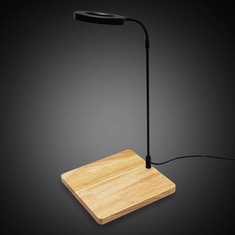 USB Aquarium Micro Landscape illumination Lamp LED Fish Tank Light With Wooden Base
