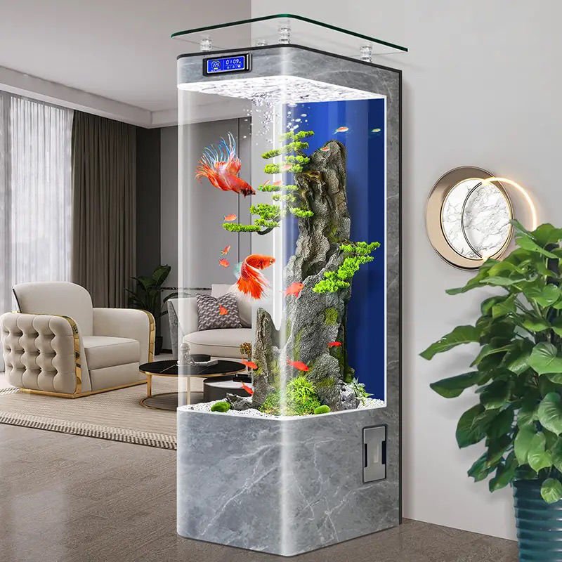 Hot sale acrylic fish tank standing against the wall,Clear aquarium tank, betta tank