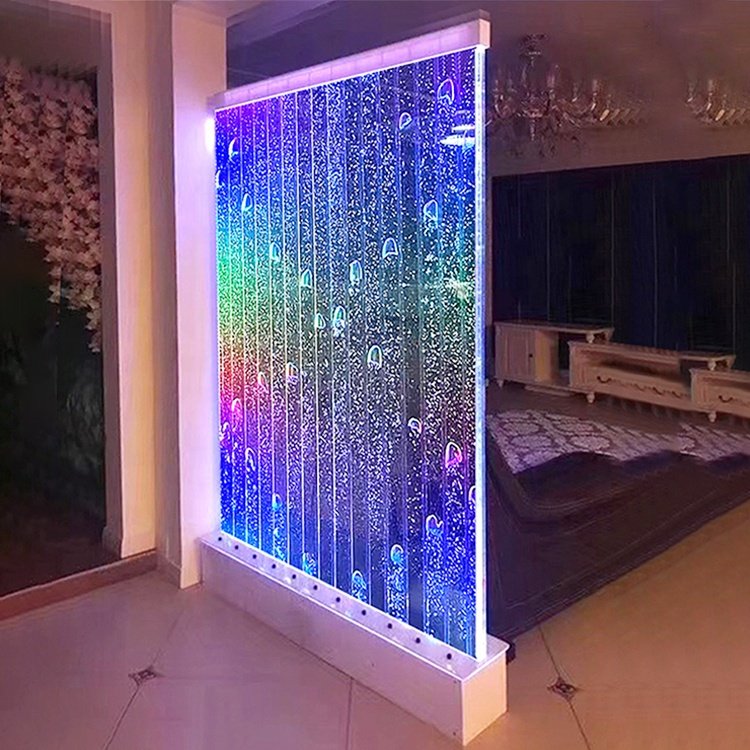 night club wall decor LED lighting dancing water bubble wall shelf with wine rack bar led bubble feature divider partition wal