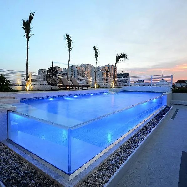 Grandview High Quality Clear Thick Anti-uv Plexiglass Panel Curved Swimming Pool Acrylic Wall