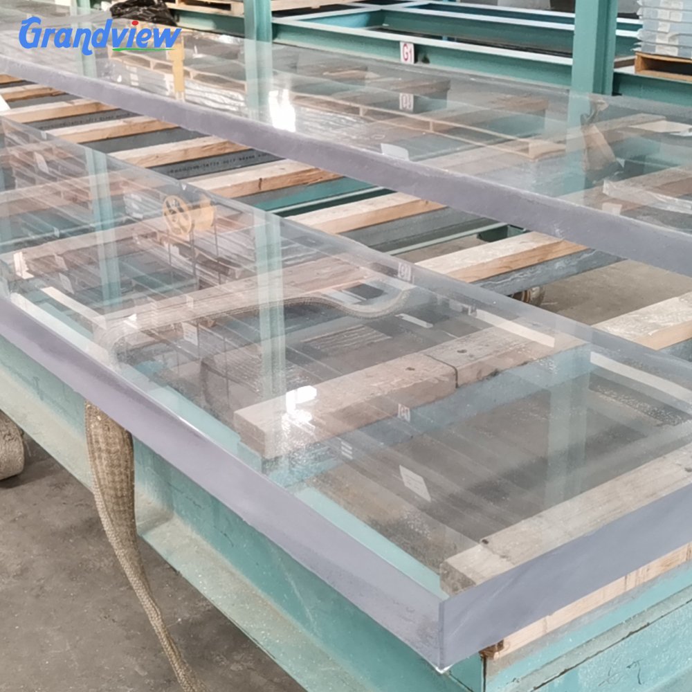 Grandview High Quality Clear Thick Anti-uv Plexiglass Panel Curved Swimming Pool Acrylic Wall